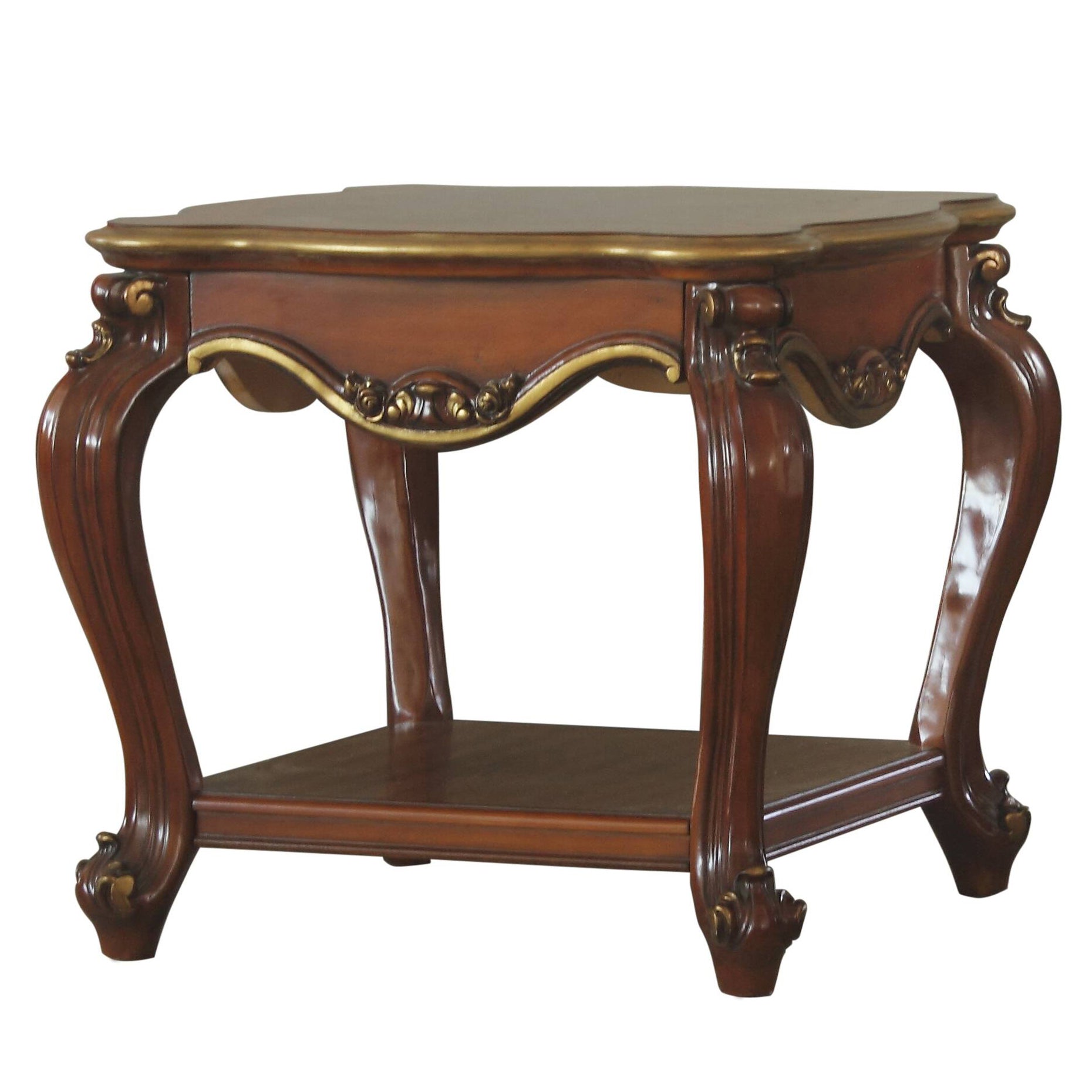 Honey Oak End Table With Bottom Shelf Honey Primary Living Space Shelves Square Wood