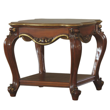 Honey Oak End Table With Bottom Shelf Honey Primary Living Space Shelves Square Wood