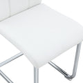 Set Of 6 Dining Chairs, White Dining Chair Set, Pu Material High Backrest Seats And Sturdy Leg Chairs, Suitable For Restaurants, Kitchens, Living Rooms White Pu