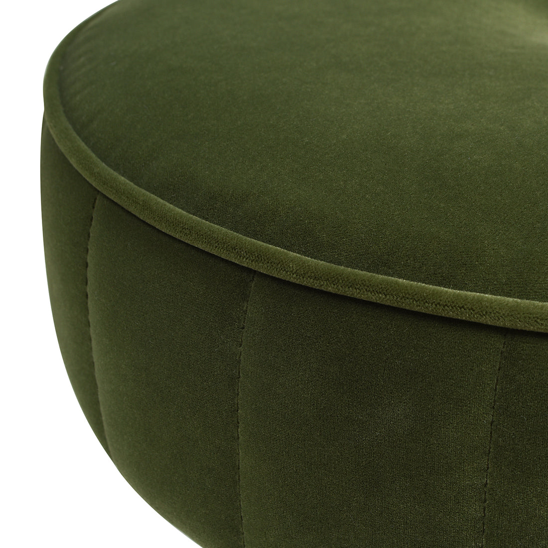 Riley 16" Round Footstool Ottoman, Olive Green Performance Velvet Olive Green Foam Velvet