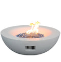 42 Inch Outdoor Concrete Propane Gas Fire Pit Bowl In Antique White Color Antique White Garden & Outdoor American Design,Contemporary,Luxury,Modern Fiberglass Concrete