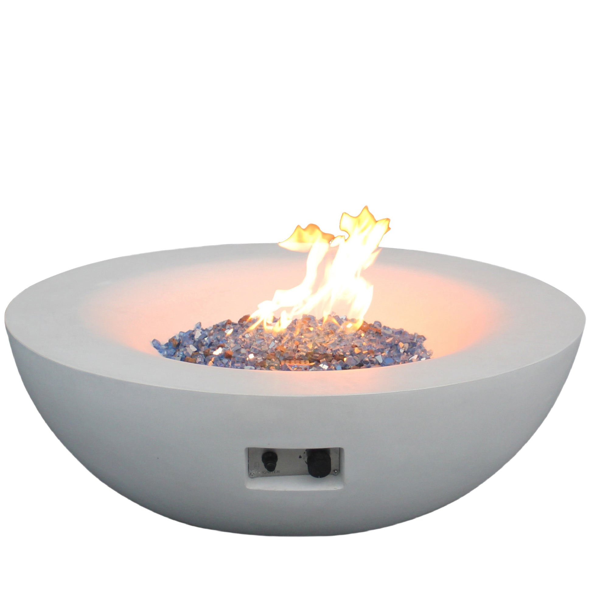 42 Inch Outdoor Concrete Propane Gas Fire Pit Bowl In Antique White Color Antique White Garden & Outdoor American Design,Contemporary,Luxury,Modern Fiberglass Concrete