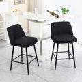 Counter Height Swivel Bar Stools Set Of 2, 360 Swivel Upholstered Barstools With Back And Metal Legs, 25.6