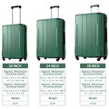 Hardshell Luggage, Lightweight Durable Abs Suitcases With Double Wheels Tsa Lock 20'' Single Luggage Green Abs