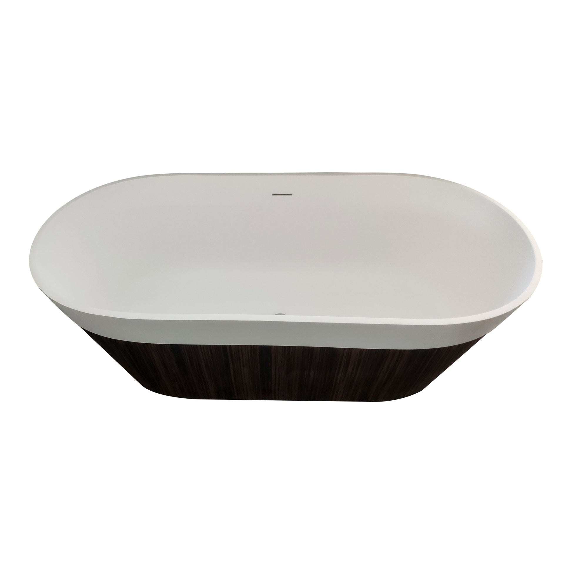 63"Wood Grain Solid Surface Bathtub For Bathroom