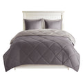 3M Scotchgard Diamond Quilting Reversible Down Alternative Comforter Set Twin Grey Polyester