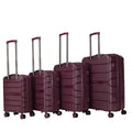 4 Piece Luggage Set With Swivel Wheels, Hard Expandable Travel Luggage With Password Lock 18 20 24 28 Purple Polypropylene