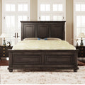 Traditional Town And Country Style Pinewood Vintage King Bed, Rich Brown King Brown Pine