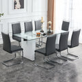 Large Modern Rectangular Table With 0.4 Inch Patterned Tabletop And Large Mdf Table Legs, Suitable For Kitchen, Dining Room, And Living Room 71 