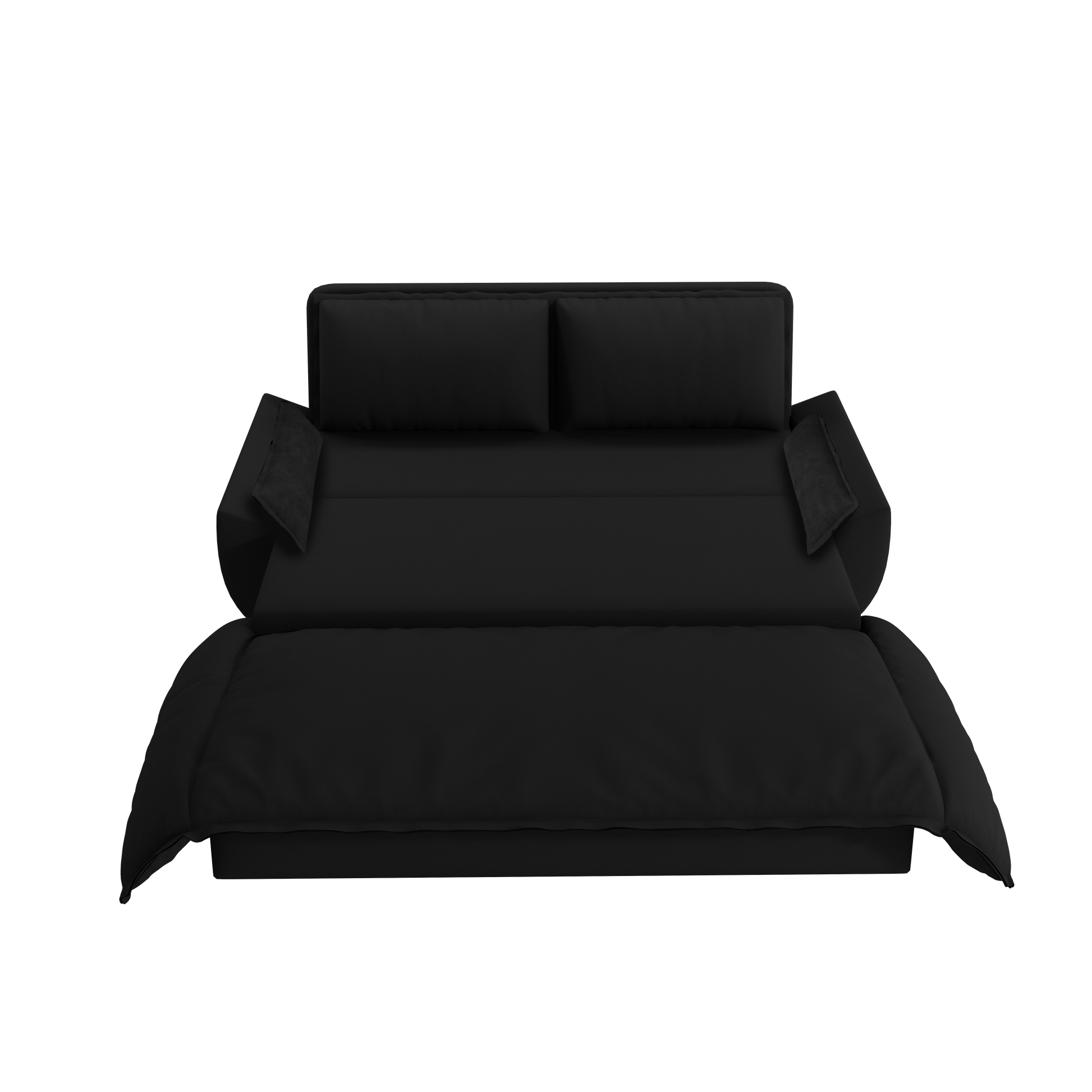 70.1" Queen Pull Out Sofa Bed, 3 In 1 Convertible Sleeper Sofa With 2 Soft Pillows,Multi Functional Velvet Loveseat Bed,Black Old Sku:W1885P151425 W1885P154641 Black Velvet Velvet 2 Seat