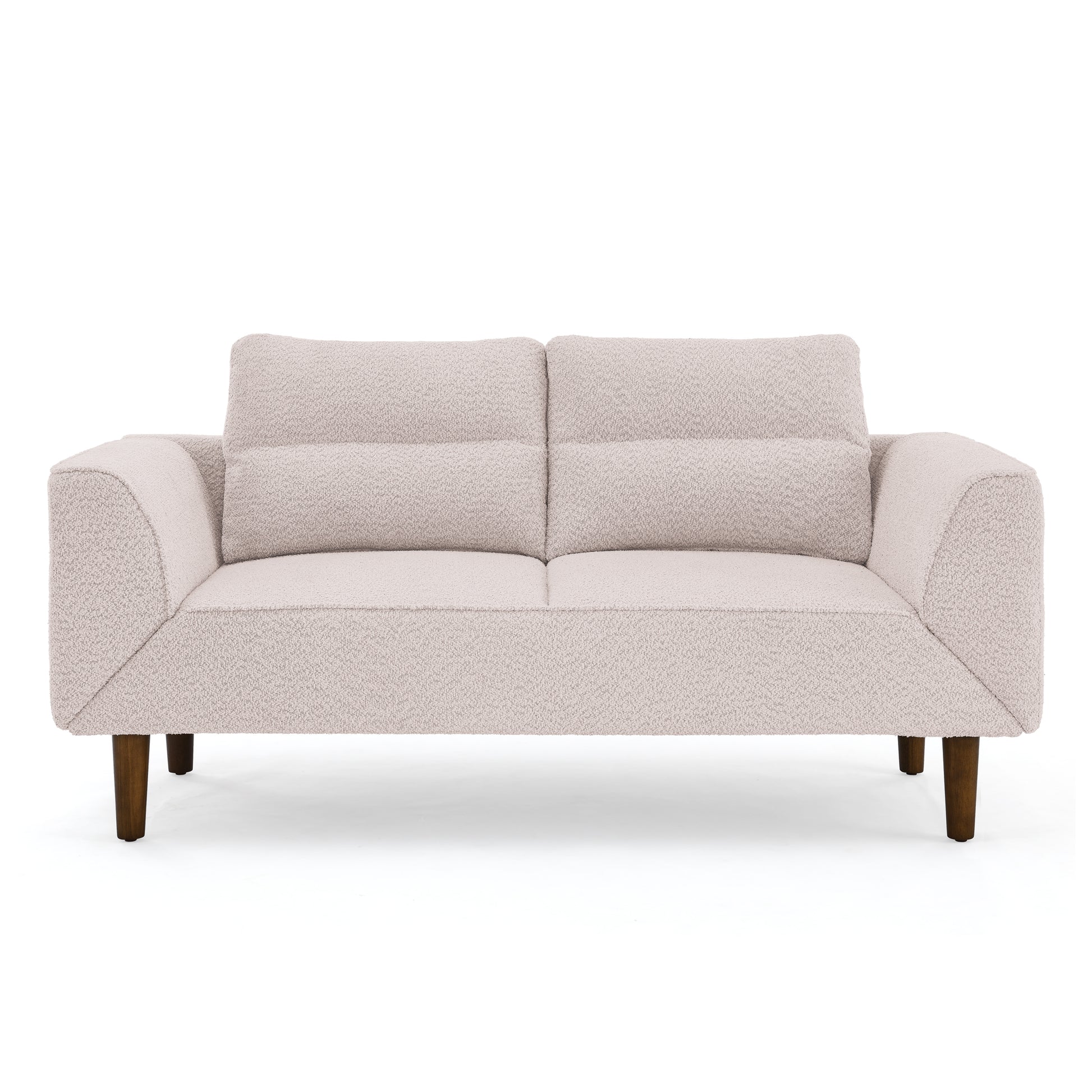 Convertible Futon Sofa Bed, Comfy Loveseat Sleeper Sofa With Adjustable Armrest, Strengthen Wood, Thick Padded Cushion, Small 2 Seater Couch For Living Room, Bedroom, Pink Pink Foam 2 Seat