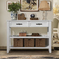 Console Sofa Table with 2 Storage Drawers and 2 Tiers antique white-pine