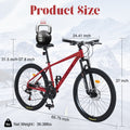 Mountain Bike For Men And Women 26 Inch 24 Speed Suspension Fork Kenda Tires Cycling Red Garden & Outdoor Steel