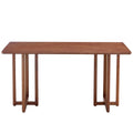 Chinese Country Retro Solid Wood Dining Table, Simple Modern Imitation Rattan Dining Table, Wooden Dining Table, Desk. Suitable For Dining Room, Living Room, Office Walnut Rubber Wood