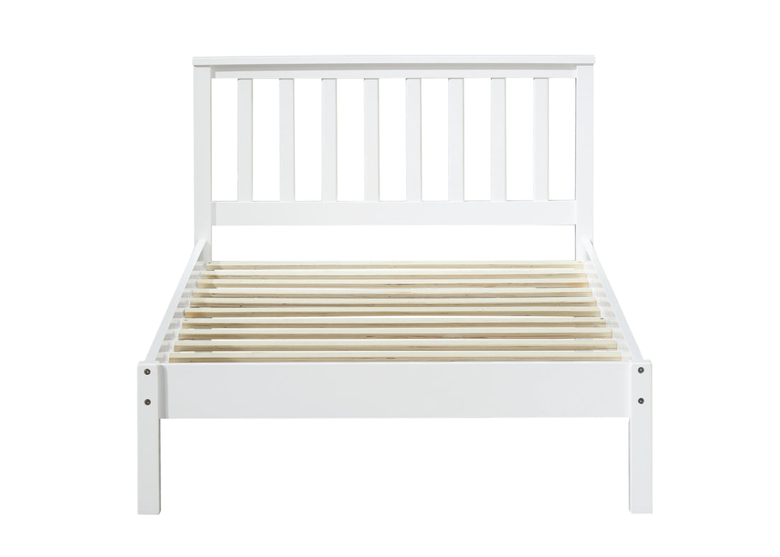 White Twin Bed Box Spring Not Required Twin White Wood White Wood