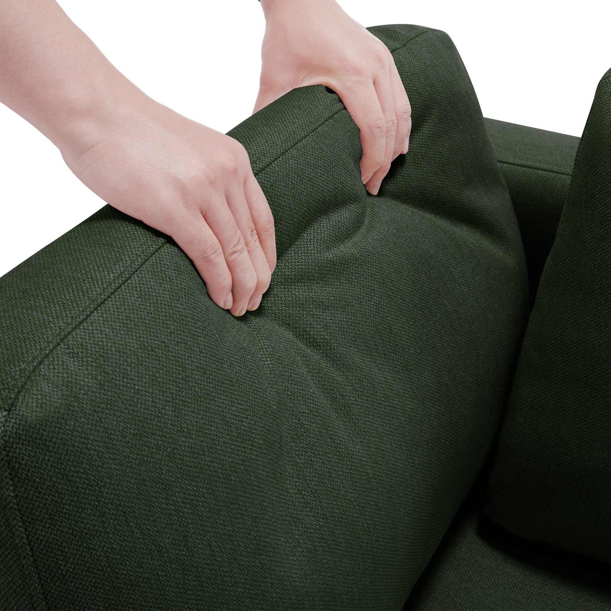 Adjustable Arms And Backs Modern U Shape Linen Couch Modular Sectional Sofa Couch With Storage Seat, Large Convertible Sofa With Reversible Chaise For Living Room Apartment Office, Green Green Polyester 4 Seat