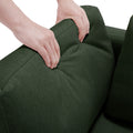 Contemporary Modern Chic Upholstered Fabric Sofa With Storage Seats And Storage Ottomans, 2 Seater Sofa Fabric Couch With Adjustable Arms And Backs For Living Room Green Green Polyester 2 Seat