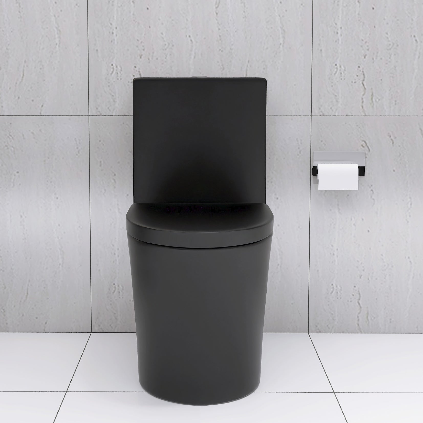 Matte Black Elongated One Piece Toilet Dual Flush 1.1 1.6 Gpf Water Saving Map 1000G,Matte Black Matte Black Bathroom Modern Porcelain