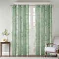 Palm Leaf Burnout Window Sheer Sage Green 50X84