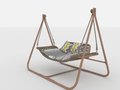 Hammock Swing Chair With Stand For Indoor,Outdoor, Anti Rust Wood Colored Frame 570 Lbs Capacity With Cushion Oversized Double Hammock Chair For Patio Balcony Bedroom Ban On Old W1132P155978 Gold Brown Rattan Metal