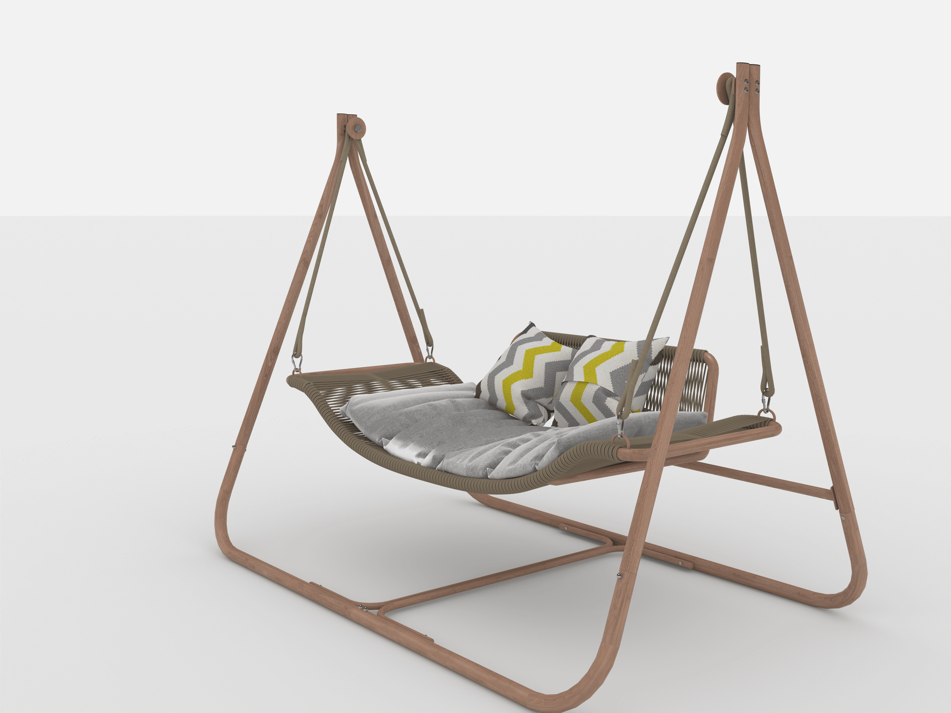 Hammock Swing Chair With Stand For Indoor,Outdoor, Anti Rust Wood Colored Frame 570 Lbs Capacity With Cushion Oversized Double Hammock Chair For Patio Balcony Bedroom Ban On Old W1132P155978 Gold Brown Rattan Metal