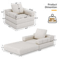 Single Sofa Chair That Converts To A Single Sofa Bed For Living Room, Guest Room, Playroom, White Creamy White Primary Living Space Modern Foam Linen