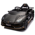 12V Kids Ride On Car W Parents Remote Control,Licensed Lamborghini Aventador Xago,Hydraulic Pressure Door,Slow Start,Early Education,Bluetooth,Adjustable Volume,Mp3,Usb,Led Lights For Kids Aged 2 4. Black 50 99 Lbs Polypropylene