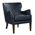 Daniela Midnight Blue High Leg Slope Arm Chair Blue Foam Faux Leather