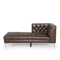 Chaise Lounge Dark Brown Pu Leather