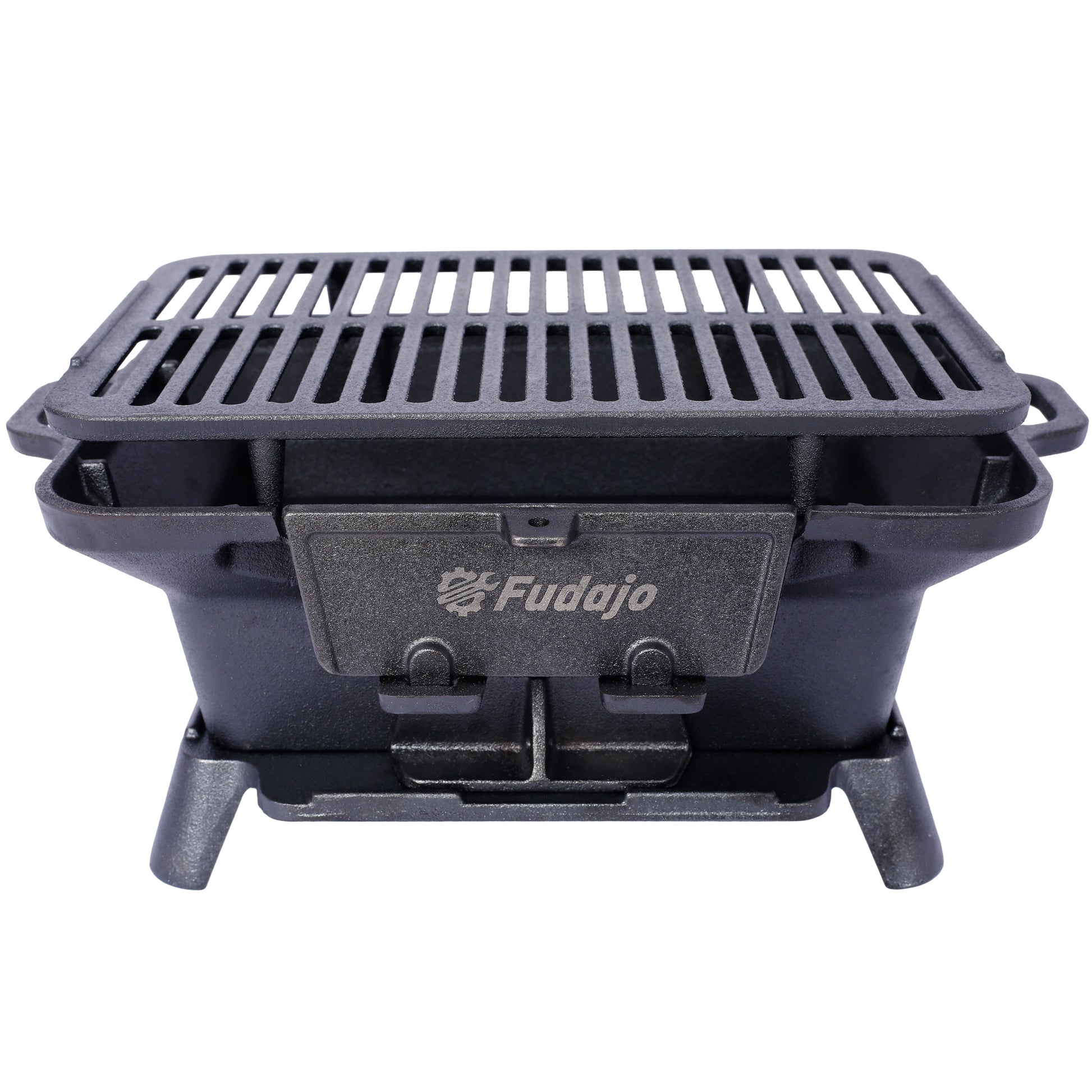 Oval Cast Iron Grill Outdoor, Portable Charcoal Grill And Tabletop Cas