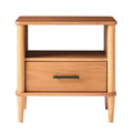 Transitional Solid Wood Spindle Nightstand Caramel Caramel Metal Pine