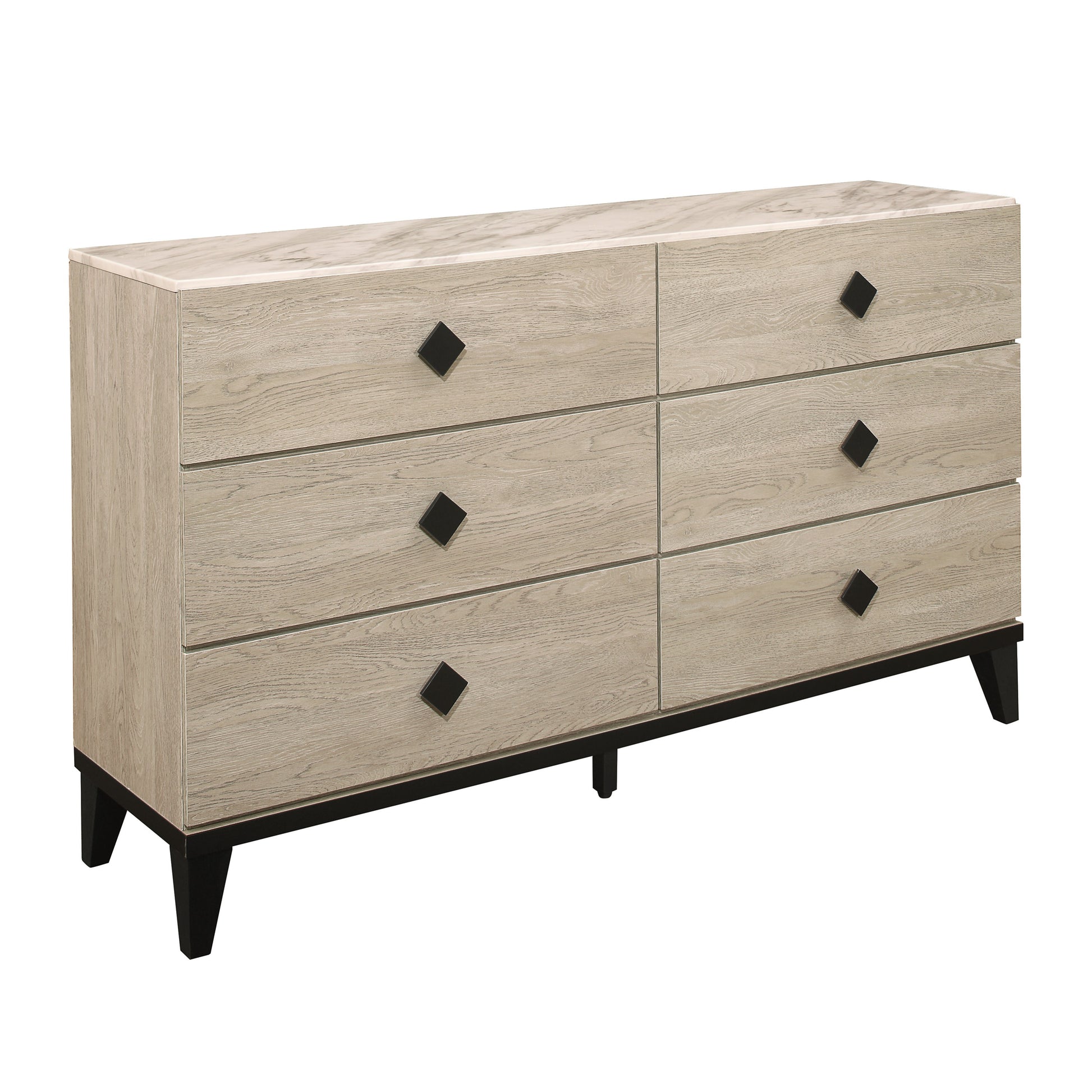 Modern Design Bedroom Furniture 1Pc Cream Finish And Black 6 Drawers B Modern Design Bedroom Furniture 1Pc Cream Finish And Black 6 Drawers B