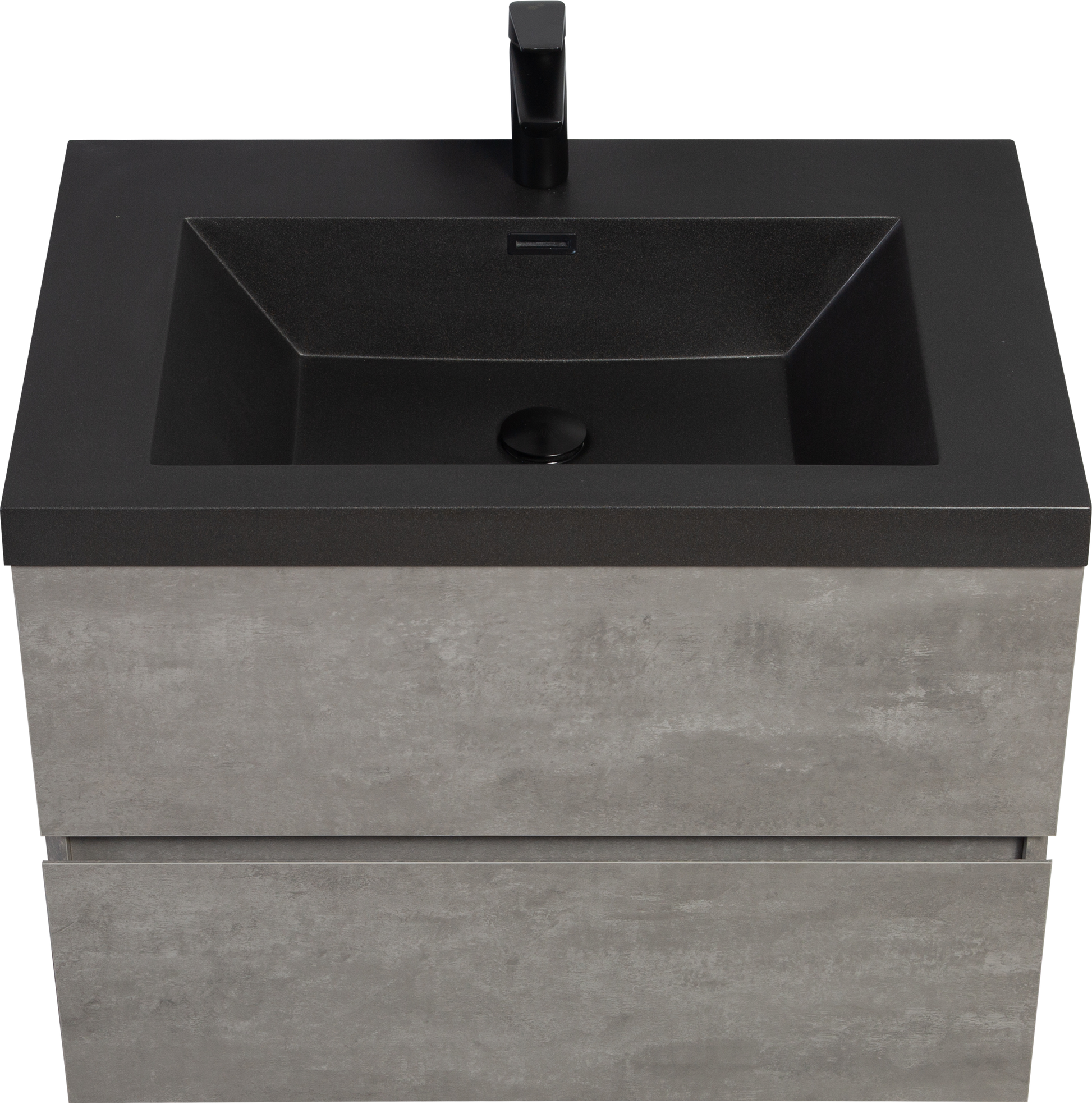 30" Floating Bathroom Vanity With Sink, Modern Wall Mounted Bathroom Storage Vanity Cabinet With Black Quartz Sand Top Basin And Soft Close Drawers, 24V12 30Gr Grey 24Vedi 30B 2 Grey Bathroom Wall Mounted Plywood