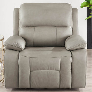 Westminster Power Headrest Zero Gravity Reclining Recliner Stone Gray Memory Foam Genuine Leather