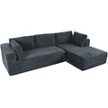Modern Large Modular Sectional Sofa For Living Room, Bedroom, Salon, 3 Piece Free Combination Gray Polyester 3 Seat