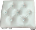 Champagne And Bone White Tufted Vanity Stool White Vanity Stools Bedroom Rectangular White Tufted Cushions Faux Leather