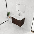 30 Inch Bathroom Vanity With Resin Sink,Soft Close Doors,Float Mounting Design Silver Brown Stripe Bathroom Modern Plywood Plywood