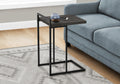 Accent Table, C Shaped, End, Side, Snack, Living Room, Bedroom, Black Laminate, Black Metal, Contemporary, Modern Black Particle Board