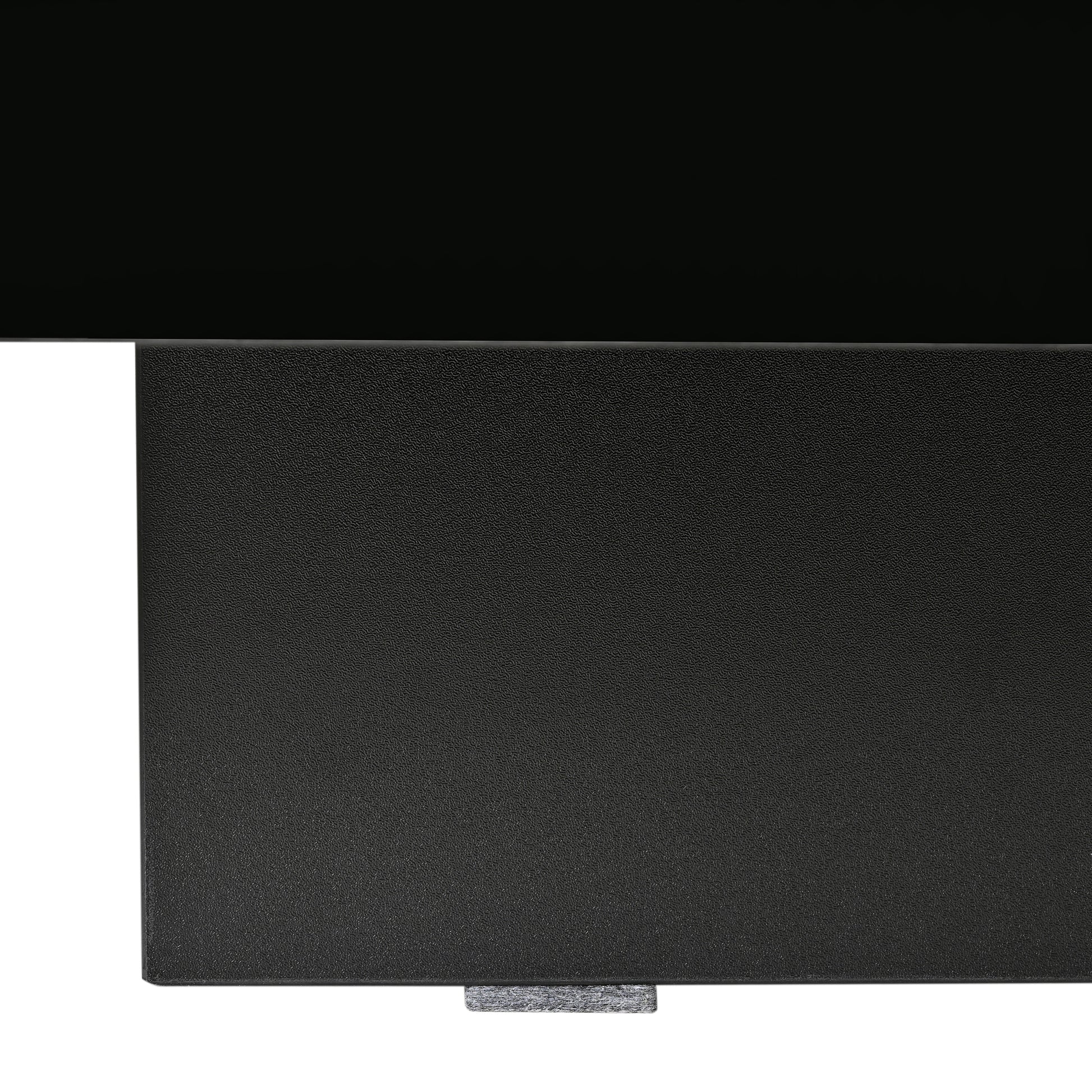 31.4'' X 31.4'' Square Coffee Table With Sliding Tabletop, High Gloss Center Table With Hidden Storage Compartment, Extendable Cocktail Table With Walnut Grain Finish For Living Room, Black Black Square Mdf