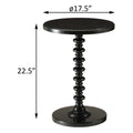 Black Round Wooden Side Table Black Primary Living Space Traditional Round Wood