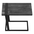 Accent Table, C Shaped, End, Side, Snack, Living Room, Bedroom, Black Laminate, Black Metal, Contemporary, Modern Black Mdf