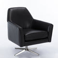 Paulina Black Leather Gel Swivel Armchair Black Foam Faux Leather