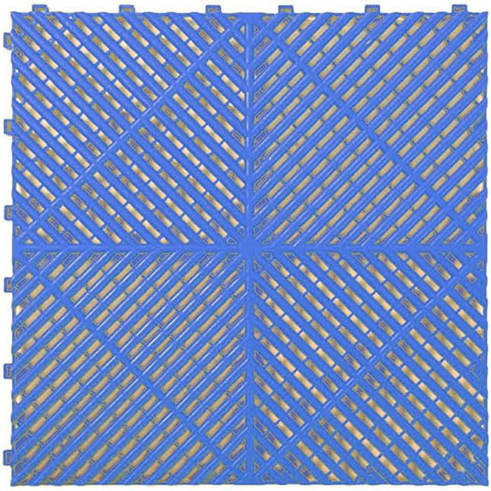 Racedeck Free Flow Open Rib Self Draining Design, Durable Copolymer Plastic Interlocking Modular Garage Flooring Tile 40 Pack , Blue Blue Abs Pc