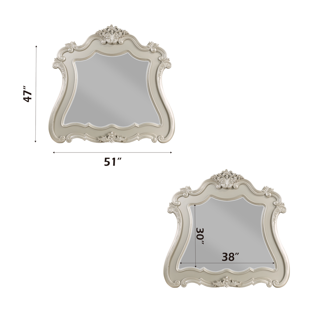 Bently Mirror, Champagne Finsih Bd02291 Champagne Fabric