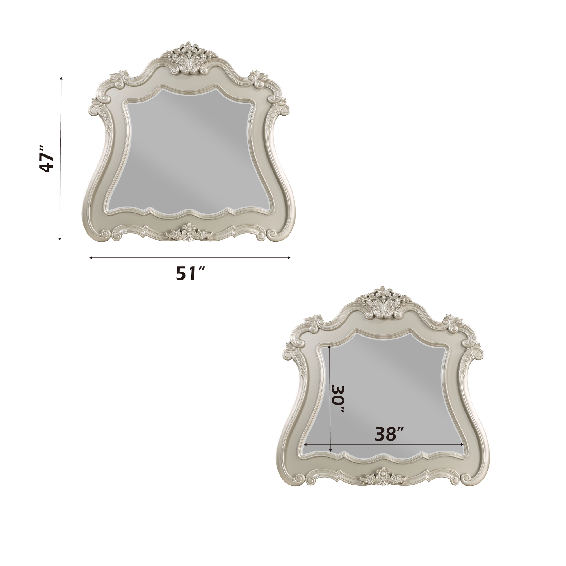 Bently Mirror, Champagne Finsih Bd02291 Champagne Fabric