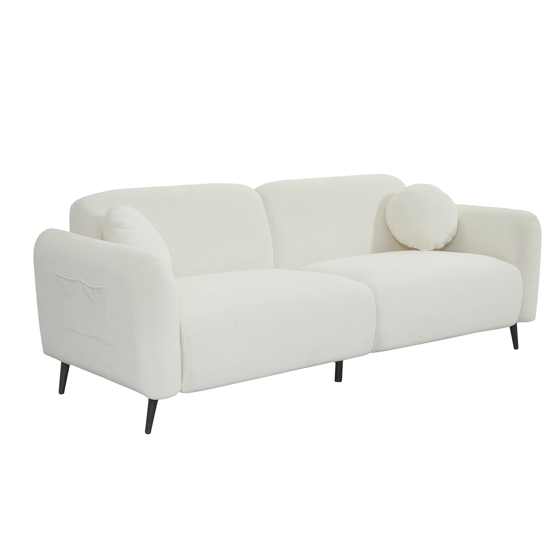 83.9''Upholstered Sofa For Living Room, Bedroom, And Apartments Beige Polyester 2 Seat