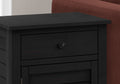 Accent Table, Nightstand, Storage Drawer, End, Side Table, Bedroom, Lamp, Storage, Black Veneer, Transitional Black Mdf