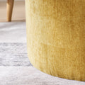 2 Piece Set Round Chenille Storage Ottoman, Equipped With A Drum Shaped Small Stool, Storage Space, And Mdf Made Desktop Panel Dark Yellow 23.62