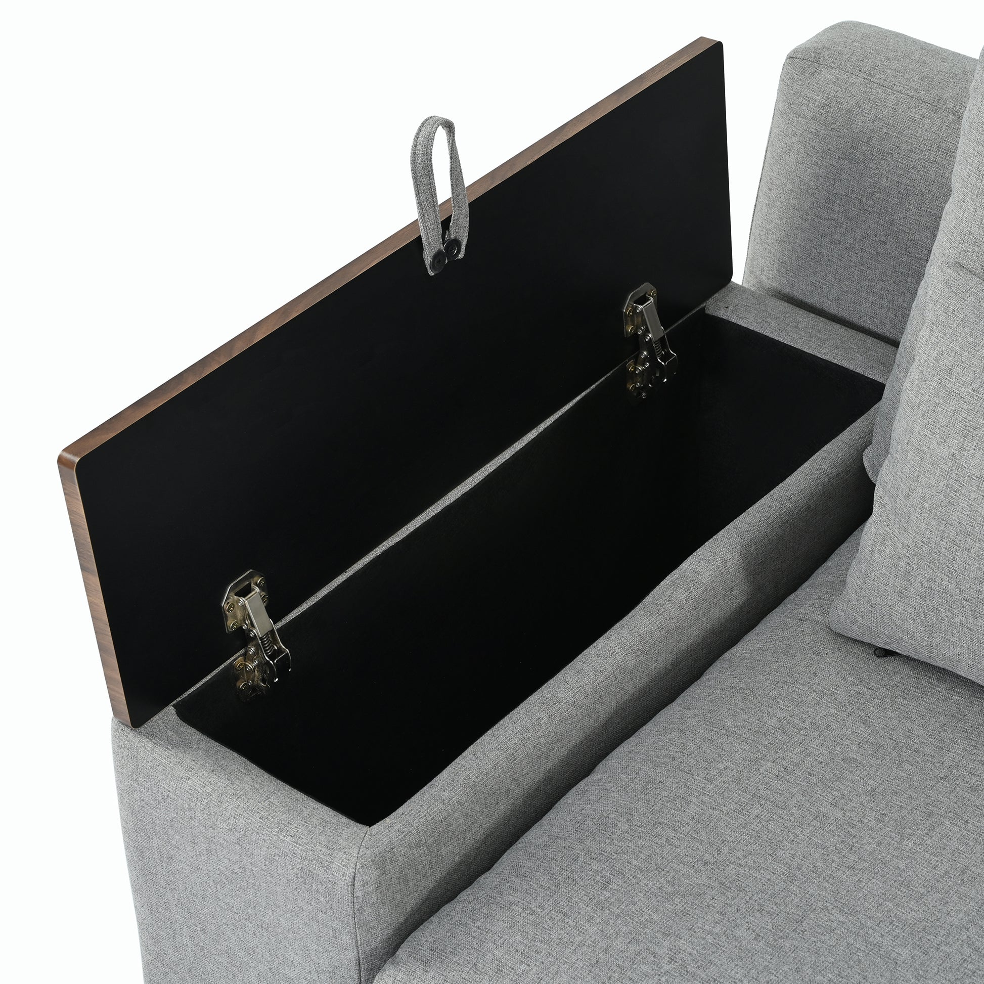 L Shaped Modular Sectional Sofa With Removable Back Cushions,3 Pillows And 2 Storage Spaces,Suitable For Living Rooms,Offices And Apartments Gray Polyester 3 Seat