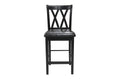 Black Finish 5Pc Counter Height Set Dining Counter Height Table With Lower Shelves And 4X Chairs Set Faux Leather Upholstered Kitchen Dining Furniture Wood Wood Black Seats 4 Wood Dining Room 4 Leg Square Dining Table With Chair Wood